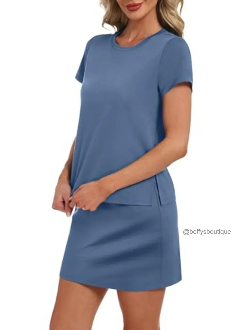 Women's 2 Piece Skirt Set Top and Skort with Pockets Athletic Loungewear
